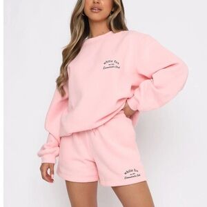 White Fox Pink Crewneck - S/M